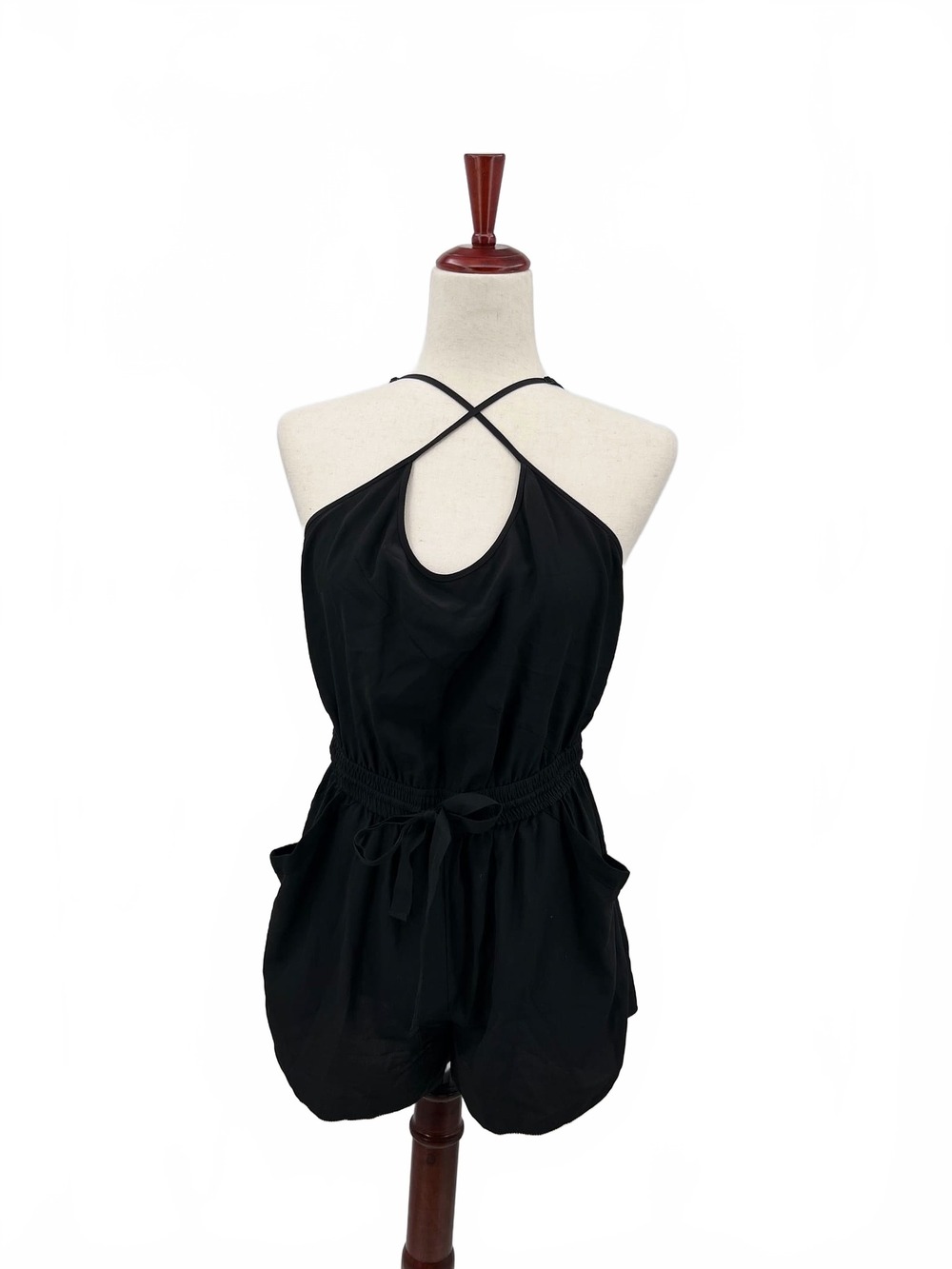 Wilfred Black Ceding Cross Strap Short Romper | Womens S